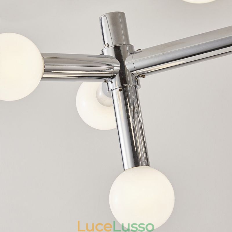 Lampada a sospensione semplice in ferro battuto con fagioli magici e molecola, lampada da soffitto