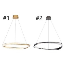 Lampada a sospensione in ferro battuto, anello in acrilico, luce da soffitto a cerchio singolo