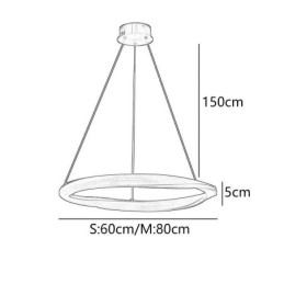 Lampada a sospensione in ferro battuto, anello in acrilico, luce da soffitto a cerchio singolo