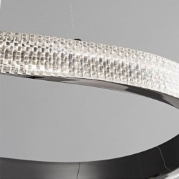 Lampada a sospensione in ferro battuto, anello in acrilico, luce da soffitto a cerchio singolo