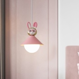 Lampada a sospensione moderna minimalista G9 in ferro battuto coniglio vitello resina lampada da soffitto