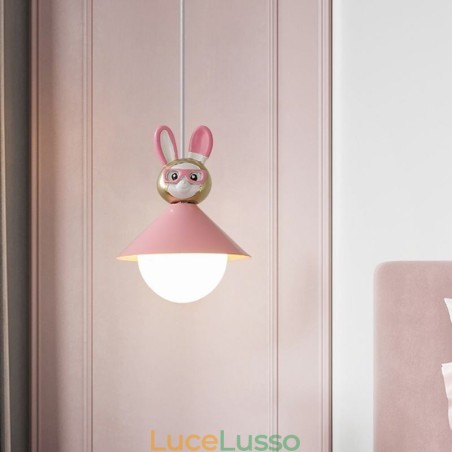 Lampada a sospensione moderna minimalista G9 in ferro battuto coniglio vitello resina lampada da soffitto Lampada a sospensione moderna minimalista G9 in ferro battuto coniglio vitello resina lampada da soffitto
