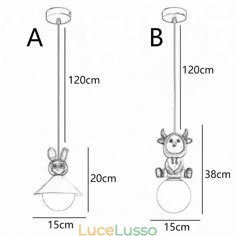 Lampada a sospensione moderna minimalista G9 in ferro battuto coniglio vitello resina lampada da soffitto