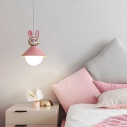 Lampada a sospensione moderna minimalista G9 in ferro battuto coniglio vitello resina lampada da soffitto
