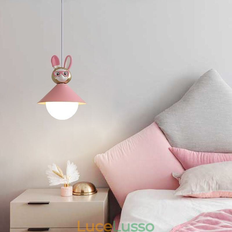 Lampada a sospensione moderna minimalista G9 in ferro battuto coniglio vitello resina lampada da soffitto