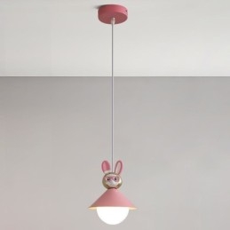 Lampada a sospensione moderna minimalista G9 in ferro battuto coniglio vitello resina lampada da soffitto