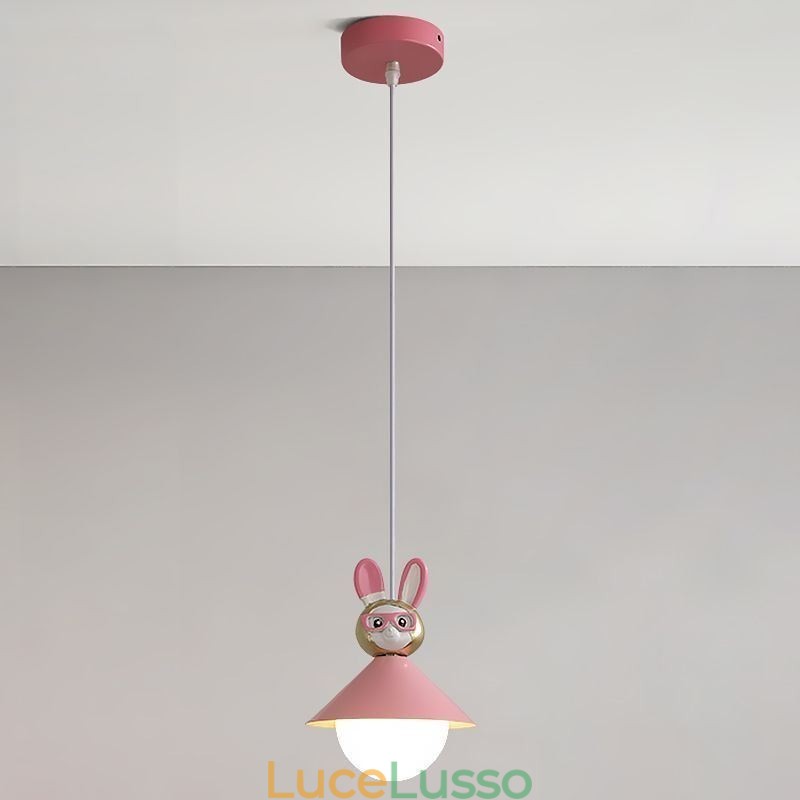 Lampada a sospensione moderna minimalista G9 in ferro battuto coniglio vitello resina lampada da soffitto