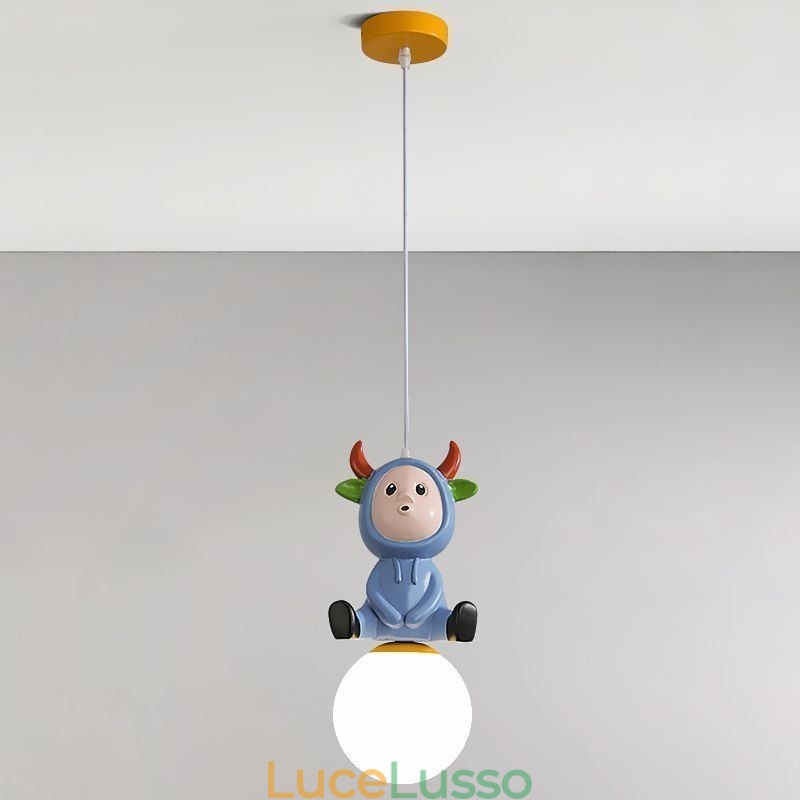 Lampada a sospensione moderna minimalista G9 in ferro battuto coniglio vitello resina lampada da soffitto