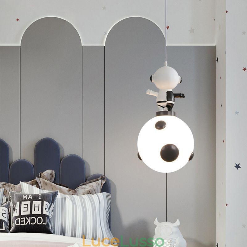 Lampada a sospensione minimalista in ferro battuto Moon Landing Piccola lampada da soffitto