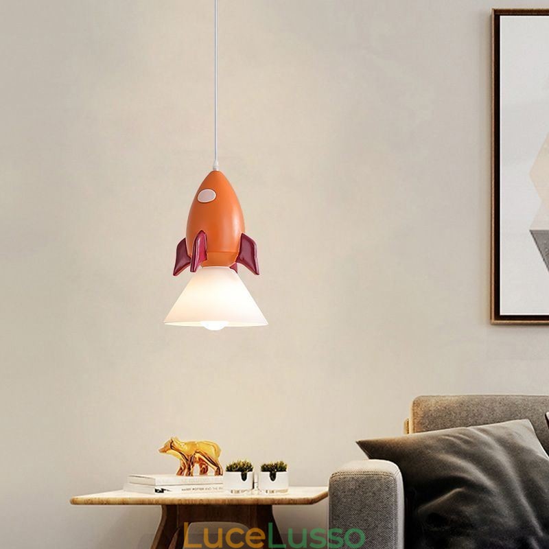 Lampada a sospensione minimalista in ferro battuto Moon Landing Piccola lampada da soffitto