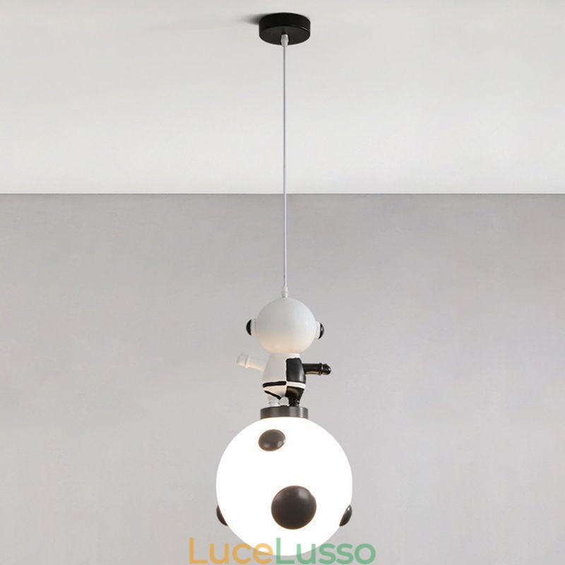 Lampada a sospensione minimalista in ferro battuto Moon Landing Piccola lampada da soffitto