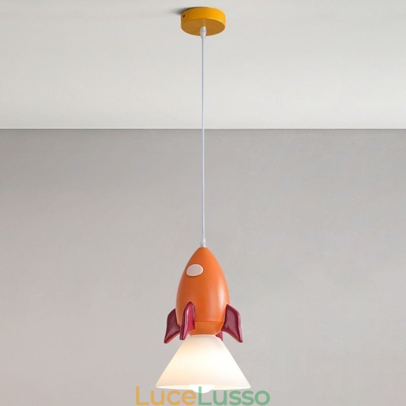 Lampada a sospensione minimalista in ferro battuto Moon Landing Piccola lampada da soffitto