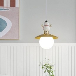 Moderna lampada a sospensione semplice G9 in ferro battuto e resina pupazzo di neve lampada da soffitto