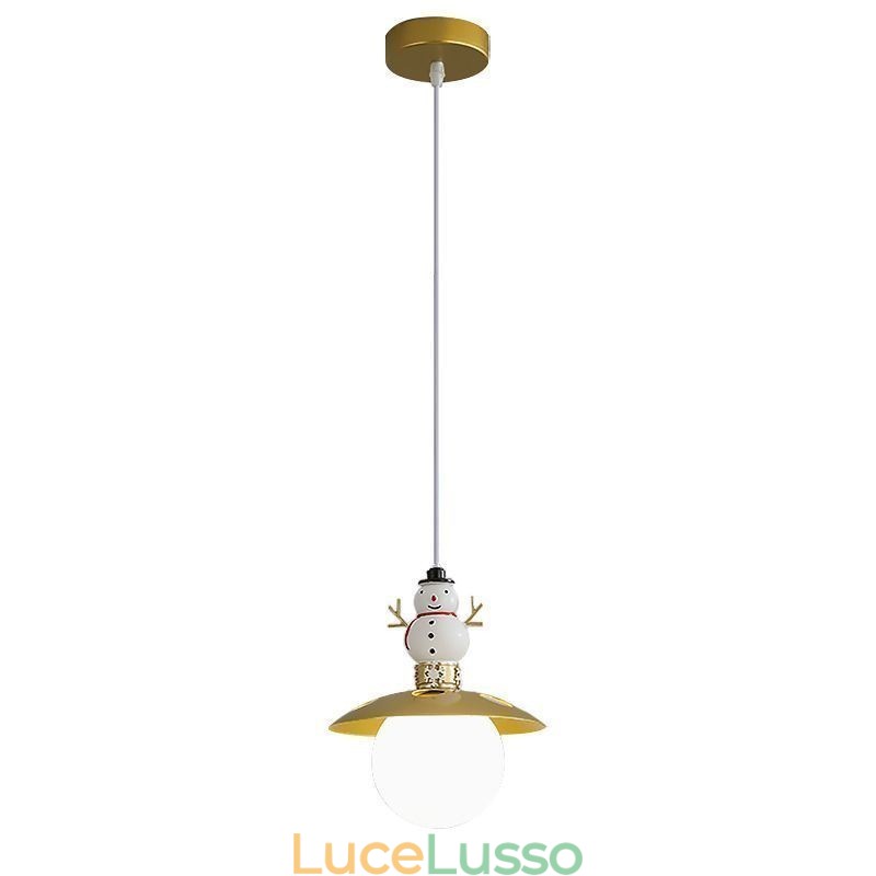 Moderna lampada a sospensione semplice G9 in ferro battuto e resina pupazzo di neve lampada da soffitto
