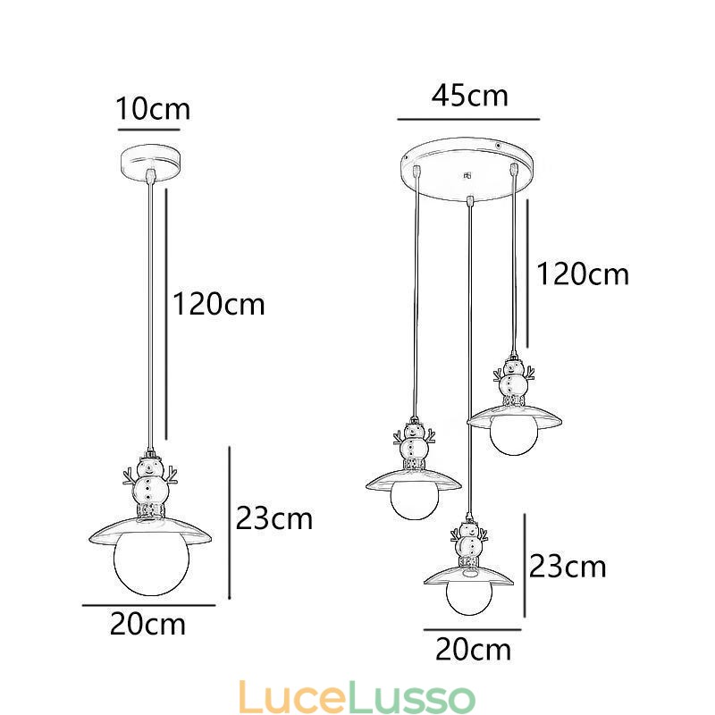 Moderna lampada a sospensione semplice G9 in ferro battuto e resina pupazzo di neve lampada da soffitto