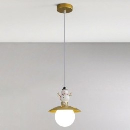 Moderna lampada a sospensione semplice G9 in ferro battuto e resina pupazzo di neve lampada da soffitto