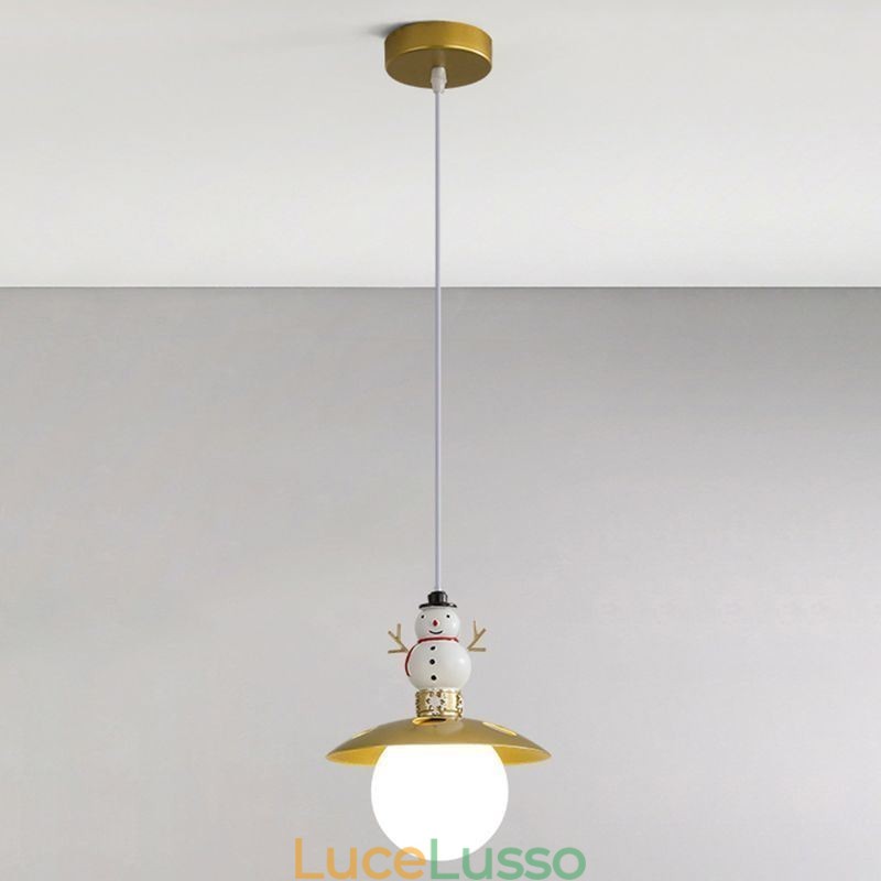 Moderna lampada a sospensione semplice G9 in ferro battuto e resina pupazzo di neve lampada da soffitto