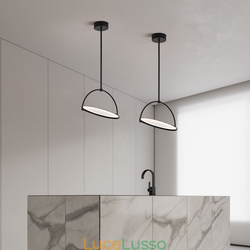 Lampada a sospensione nordica Lampada da soffitto creativa in ferro battuto ad anello
