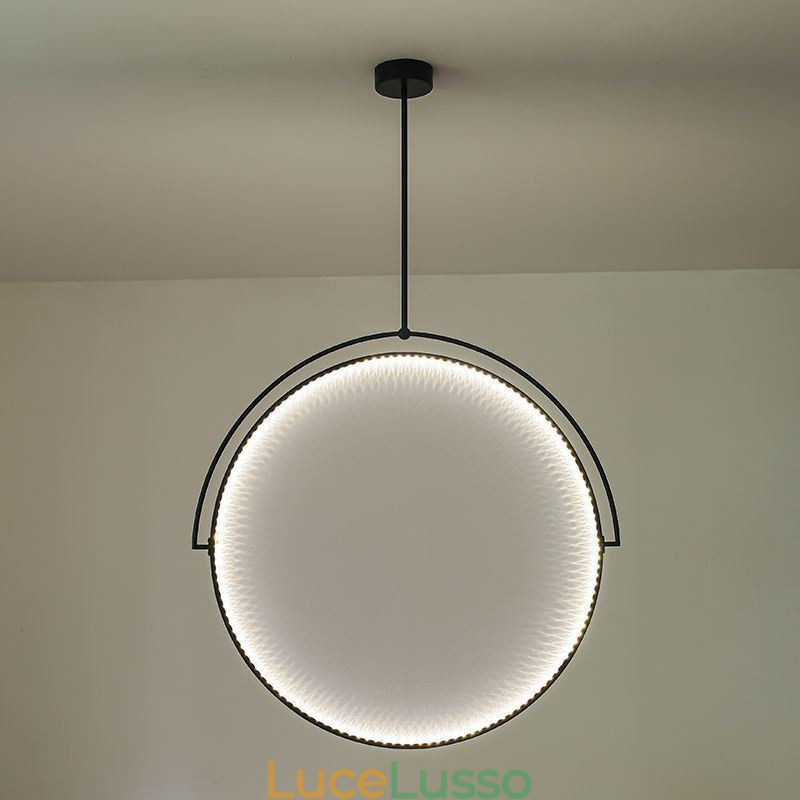 Lampada a sospensione nordica Lampada da soffitto creativa in ferro battuto ad anello
