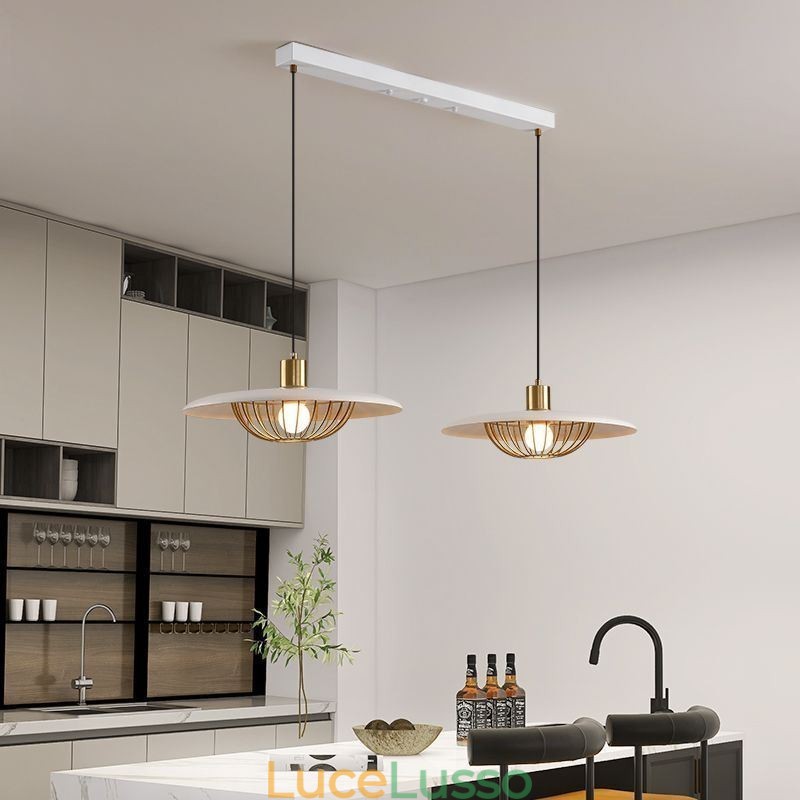 Lampada a sospensione nordica Lampada da soffitto creativa in ferro battuto con disco