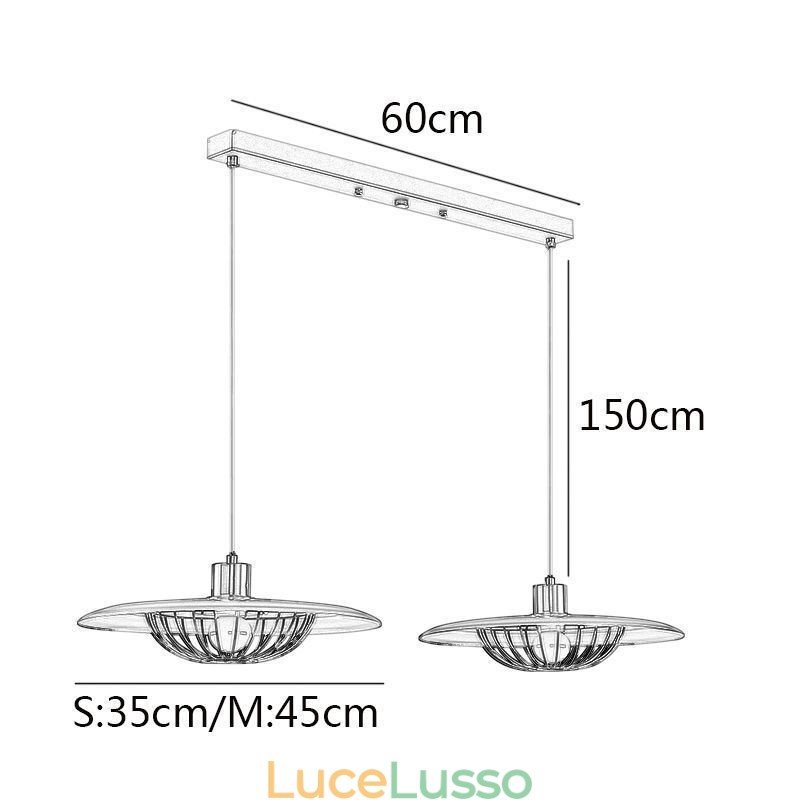 Lampada a sospensione nordica Lampada da soffitto creativa in ferro battuto con disco