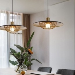 Lampada a sospensione nordica Lampada da soffitto creativa in ferro battuto con disco