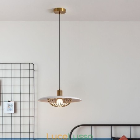 Lampada a sospensione nordica in ferro battuto, lampade da soffitto a disco creative