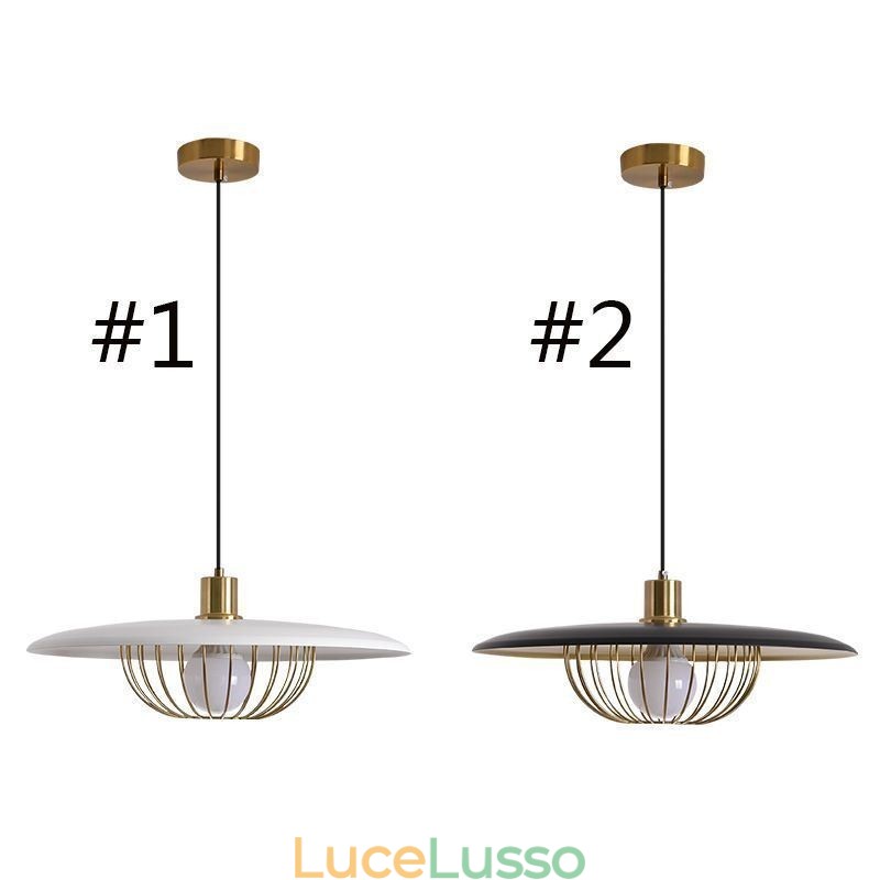 Lampada a sospensione nordica in ferro battuto, lampade da soffitto a disco creative