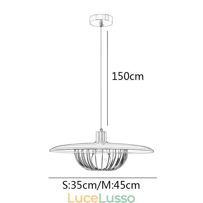 Lampada a sospensione nordica in ferro battuto, lampade da soffitto a disco creative