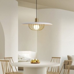 Lampada a sospensione nordica in ferro battuto, lampade da soffitto a disco creative
