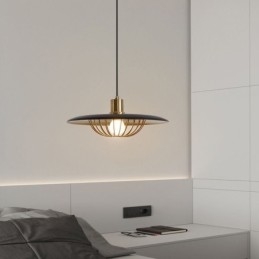 Lampada a sospensione nordica in ferro battuto, lampade da soffitto a disco creative