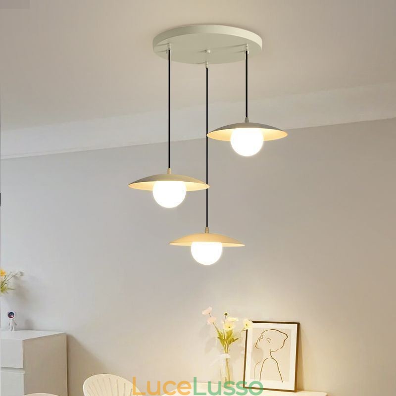 Lampada da soffitto a disco in ferro battuto G9 con pendente nordico creativo