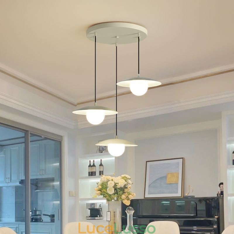 Lampada da soffitto a disco in ferro battuto G9 con pendente nordico creativo