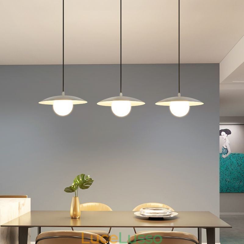 Lampada da soffitto a disco in ferro battuto G9 con pendente nordico creativo