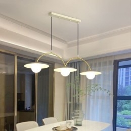 Lampada a sospensione nordica creativa G9 in ferro battuto, lampada da soffitto a forma di onda