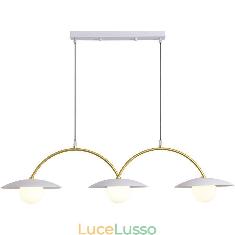 Lampada a sospensione nordica creativa G9 in ferro battuto, lampada da soffitto a forma di onda