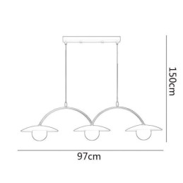 Lampada a sospensione nordica creativa G9 in ferro battuto, lampada da soffitto a forma di onda
