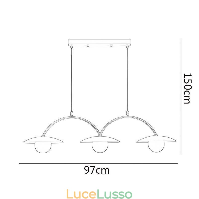 Lampada a sospensione nordica creativa G9 in ferro battuto, lampada da soffitto a forma di onda