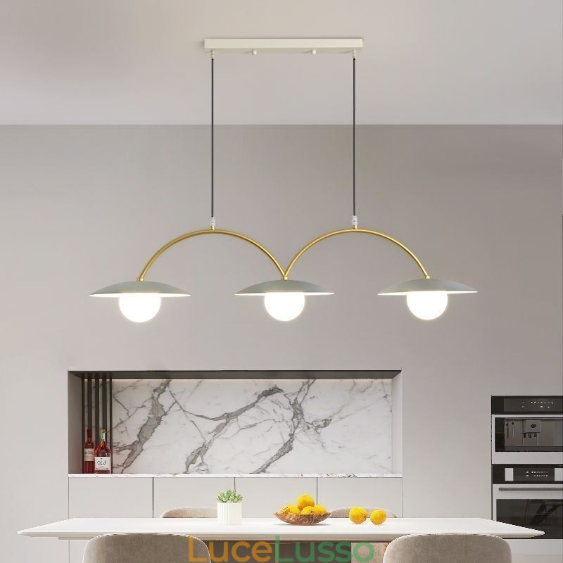 Lampada a sospensione nordica creativa G9 in ferro battuto, lampada da soffitto a forma di onda