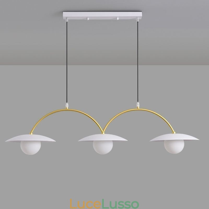 Lampada a sospensione nordica creativa G9 in ferro battuto, lampada da soffitto a forma di onda