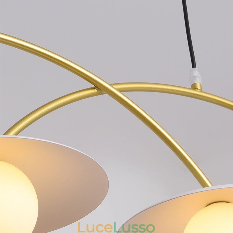 Lampada a sospensione nordica creativa G9 in ferro battuto, lampada da soffitto a forma di onda