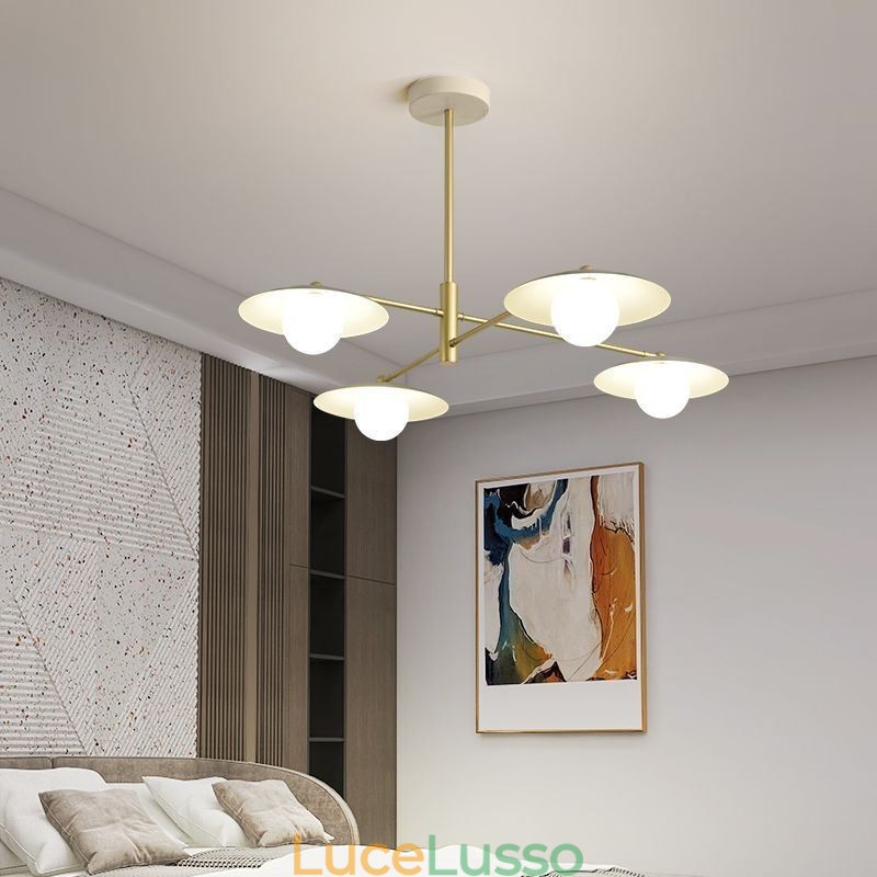Lampada a sospensione nordica creativa G9 Lampada da soffitto a disco in ferro battuto