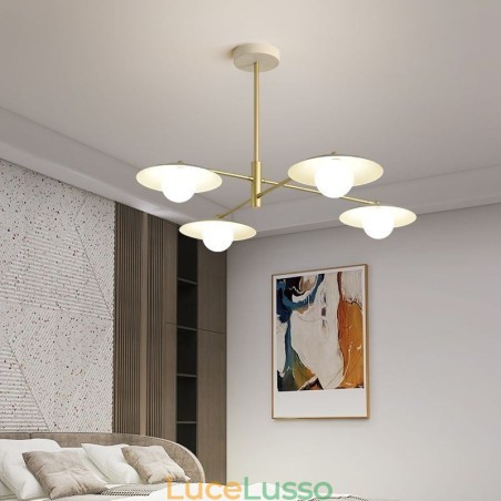 Lampada a sospensione nordica creativa G9 Lampada da soffitto a disco in ferro battuto Lampada a sospensione nordica creativa G9 Lampada da soffitto a disco in ferro battuto
