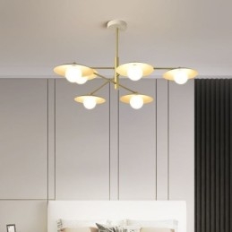 Lampada a sospensione nordica creativa G9 Lampada da soffitto a disco in ferro battuto