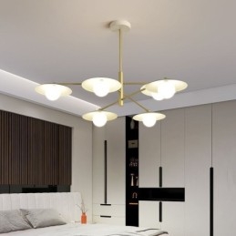 Lampada a sospensione nordica creativa G9 Lampada da soffitto a disco in ferro battuto