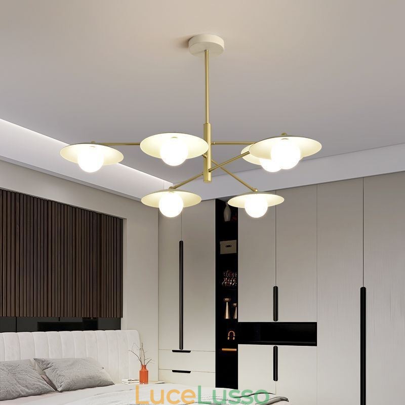 Lampada a sospensione nordica creativa G9 Lampada da soffitto a disco in ferro battuto