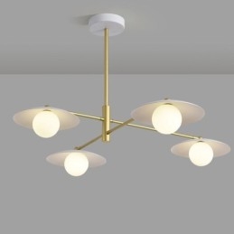 Lampada a sospensione nordica creativa G9 Lampada da soffitto a disco in ferro battuto