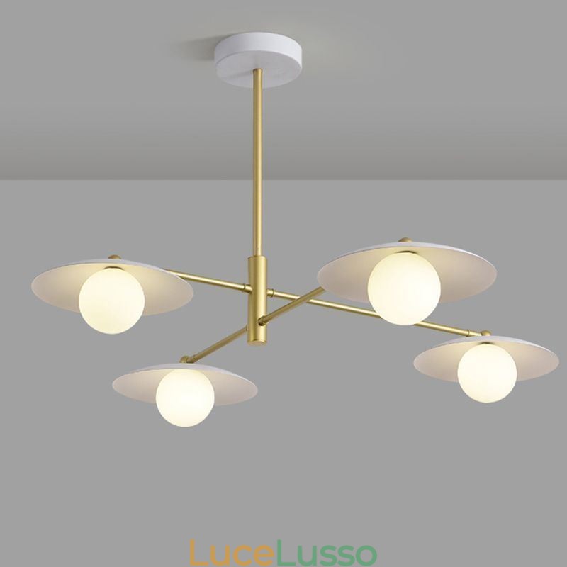 Lampada a sospensione nordica creativa G9 Lampada da soffitto a disco in ferro battuto