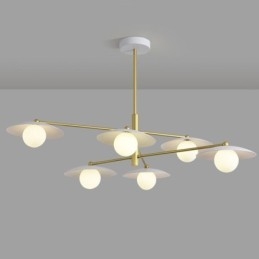 Lampada a sospensione nordica creativa G9 Lampada da soffitto a disco in ferro battuto