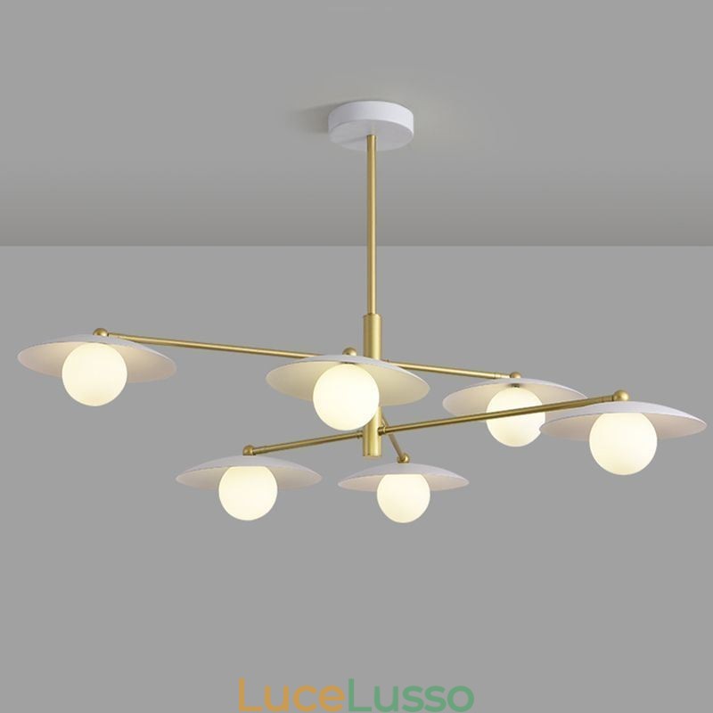 Lampada a sospensione nordica creativa G9 Lampada da soffitto a disco in ferro battuto